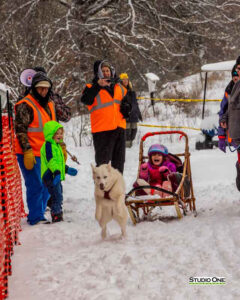 Northern Pines Sled Dog Race, Kids Fun Mutt Run, Iron River WI., 2025